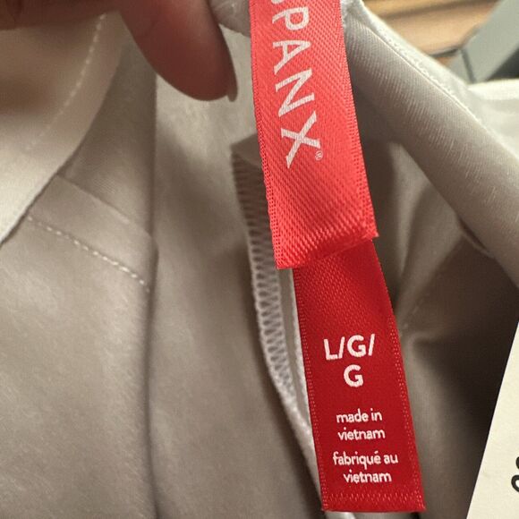 Spanx Women’s The Perfect Slim Straight Pull On Pant White Stretch Size L P NEW - Picture 15 of 16